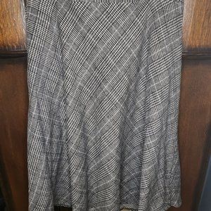 Long A-Line Maxi Hem Flared Pleated Plaid Skirt (XL)